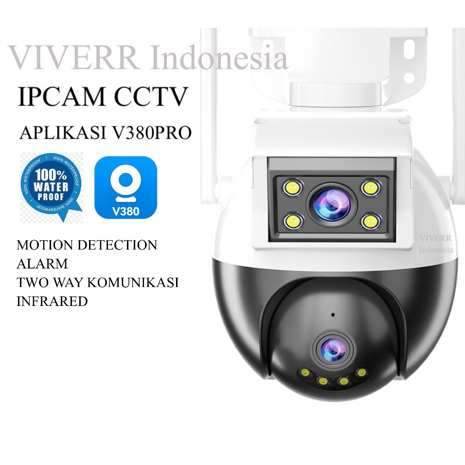 Jual V380 Aplikasi IP CCTV Outdoor DUAL LENS 8MP 4K IP66 Waterproof IP ...