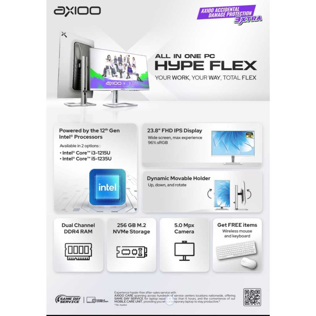 Jual AXIOO AIO PC ALL IN ONE HYPE FLEX 3+ Core i3 1220p 8GB 256GB SSD ...