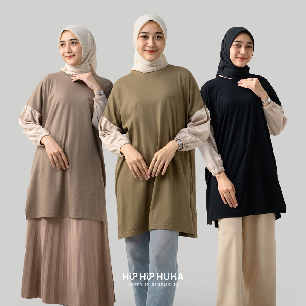 Jual HipHipHuka - Tunik Wanita Lengan Panjang Jumbo Baju Tunic ...