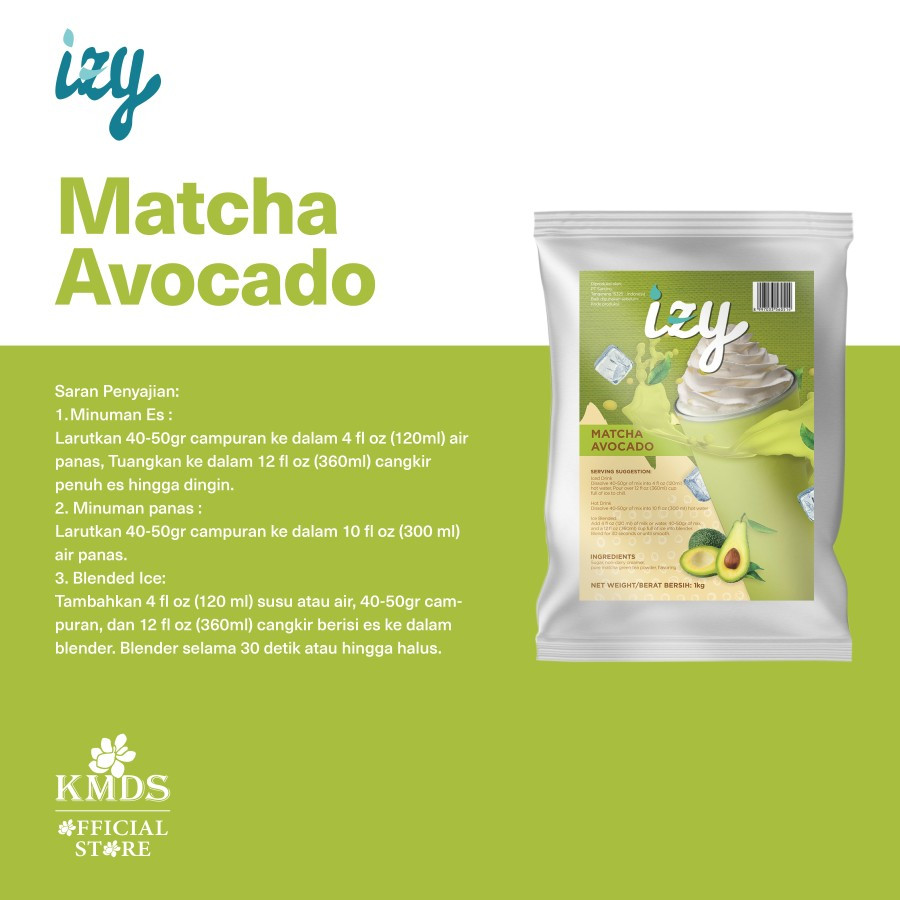 Jual IZY MATCHA AVOCADO POWDER 1KG 1000GR | Shopee Indonesia