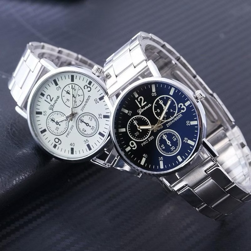 Jual (Cod)Jam Tangan Pria Fashion Quartz Crono Variasi Strap Rantai ...