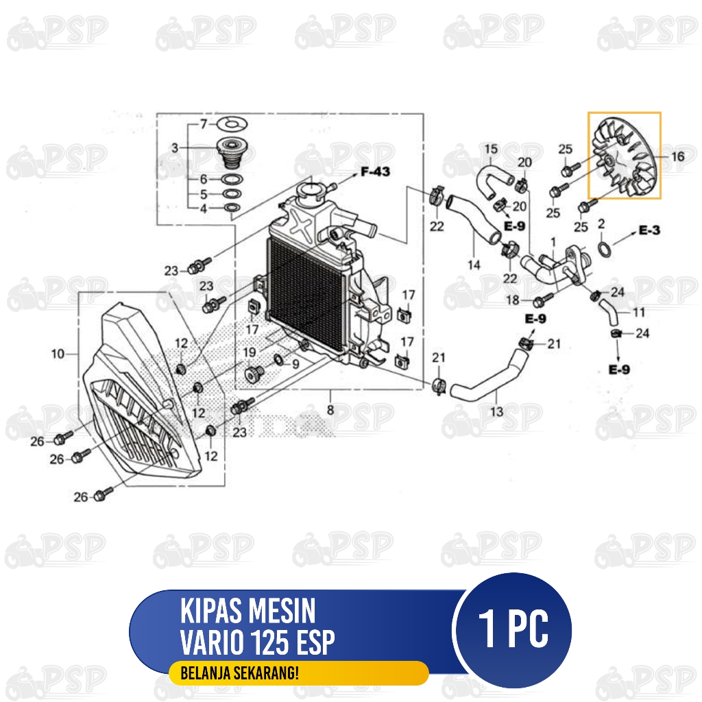 Jual Kipas Mesin Vario 150 - Pendingin Magnet Magnit Radiator Fan Comp ...
