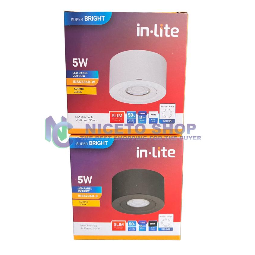 Jual Inlite Spotlight LED Outbow OB 5W 7W 9W INSS236R BODY HITAM ...
