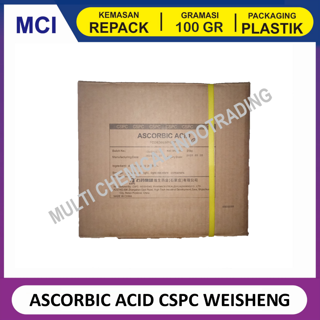 Jual ASCORBIC ACID CSPC WEISHENG VITAMIN C POWDER FOOD GRADE - REPACK ...