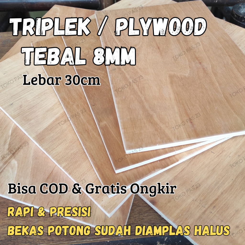 Jual TRIPLEK Potongan Lebar 30cm TEBAL 8mm MULTIPLEK PAPAN KAYU LAPIS ...