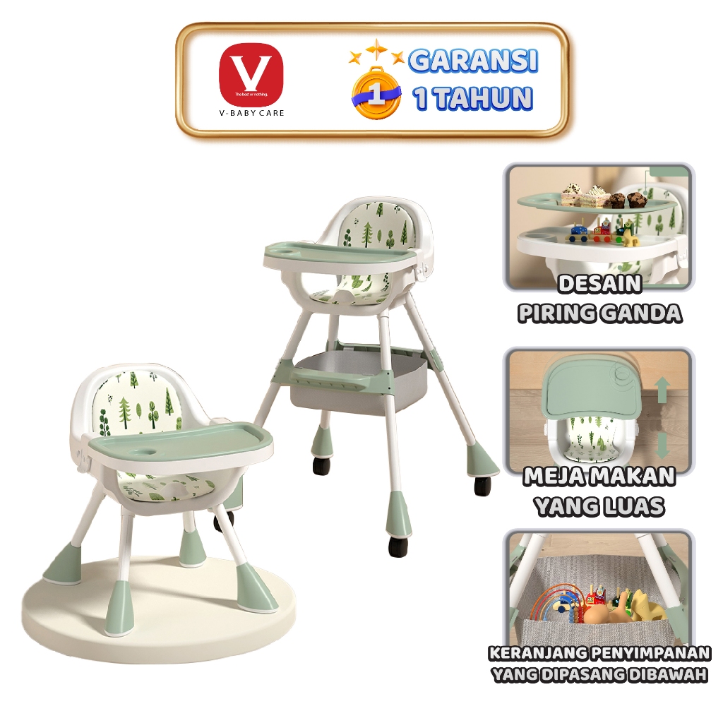 V-BABY CARE Kursi Bayi Baby High Chair Portable VBABY-GA001