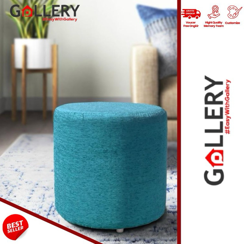 Jual TIMY STOOL SOFA BULAT POLOS SOFA MINIMALSI BANGKU BULAT KURSI ...