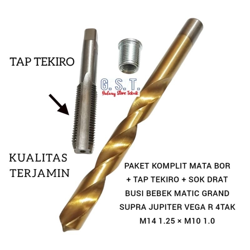 Jual Paket Komplit Mata Bor Tap Tekiro Set Bosh Drat Busi Bebek Matic ...