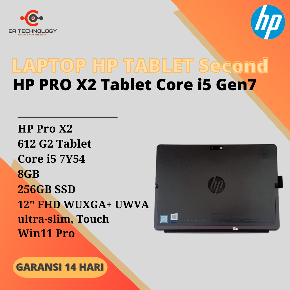 Jual HP PRO X2 612 G2 Tablet Core i5-7Y54 8GB 256SSD 12