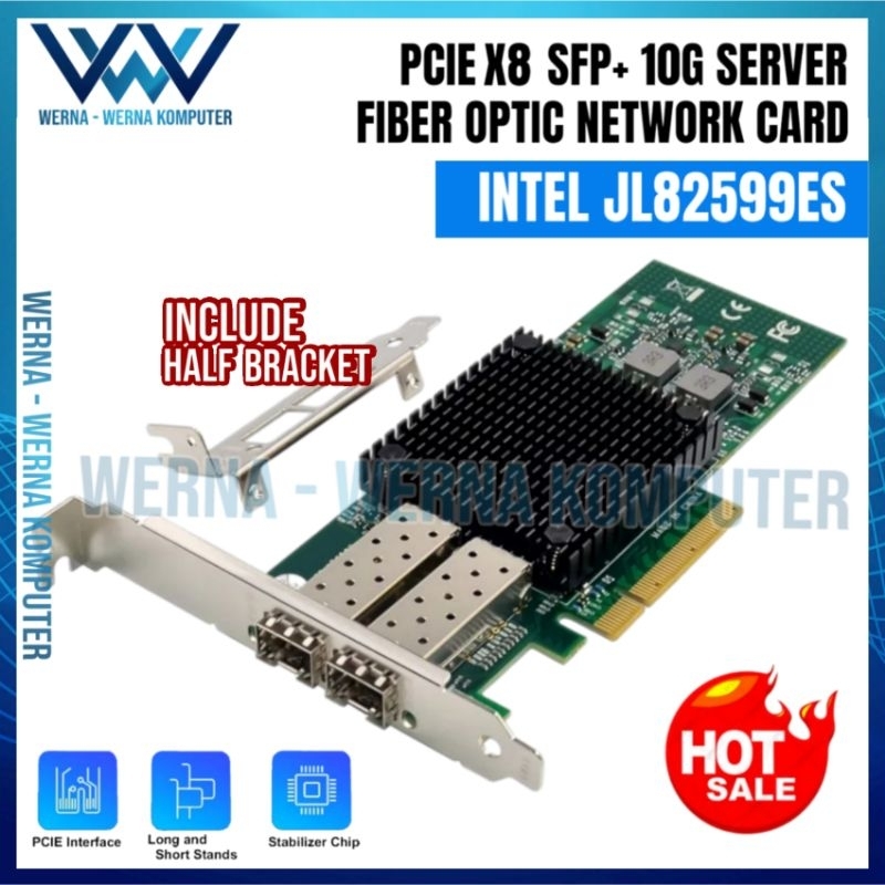 Jual PCIE x8 SFP+ 10Gb Dual Port INTEL JL82599EN Chip Network Card for ...