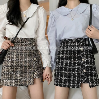 Herlipto Verlet Tweed Mini Skort ecru M