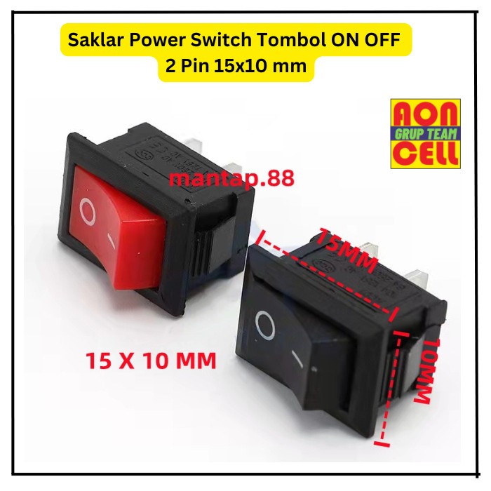 Jual Saklar Power Switch Tombol ON OFF Roker Rocker 15x10 21x15 mm 2 ...