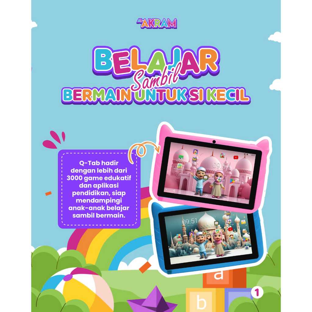 Jual New Version - (BUY 1 GET 1) Q-Tab Tablet Quran Mainan Edukasi Anak ...