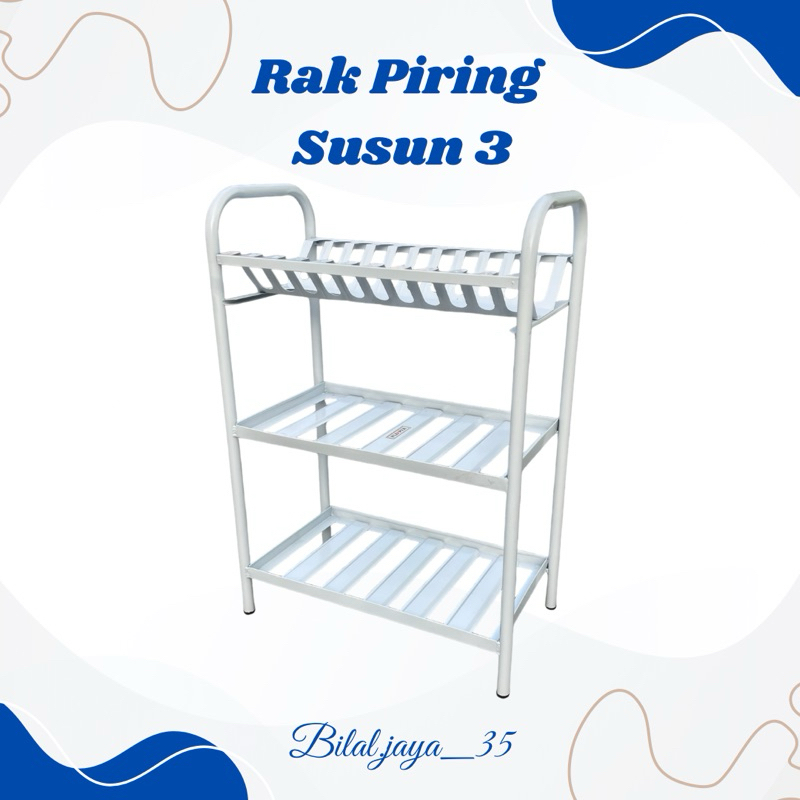 Jual Rak Piring Besi Susun 3 / Rak Piring Flipper | Shopee Indonesia