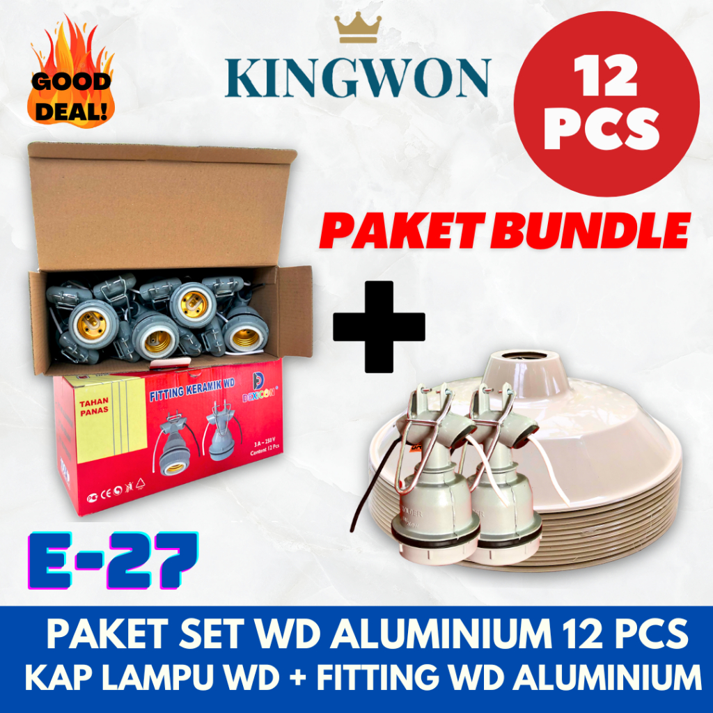 Jual [ PAKET BUNDLE 12 PCS SET WD ALUMINIUM ] KAP LAMPU GANTUNG / KAP ...