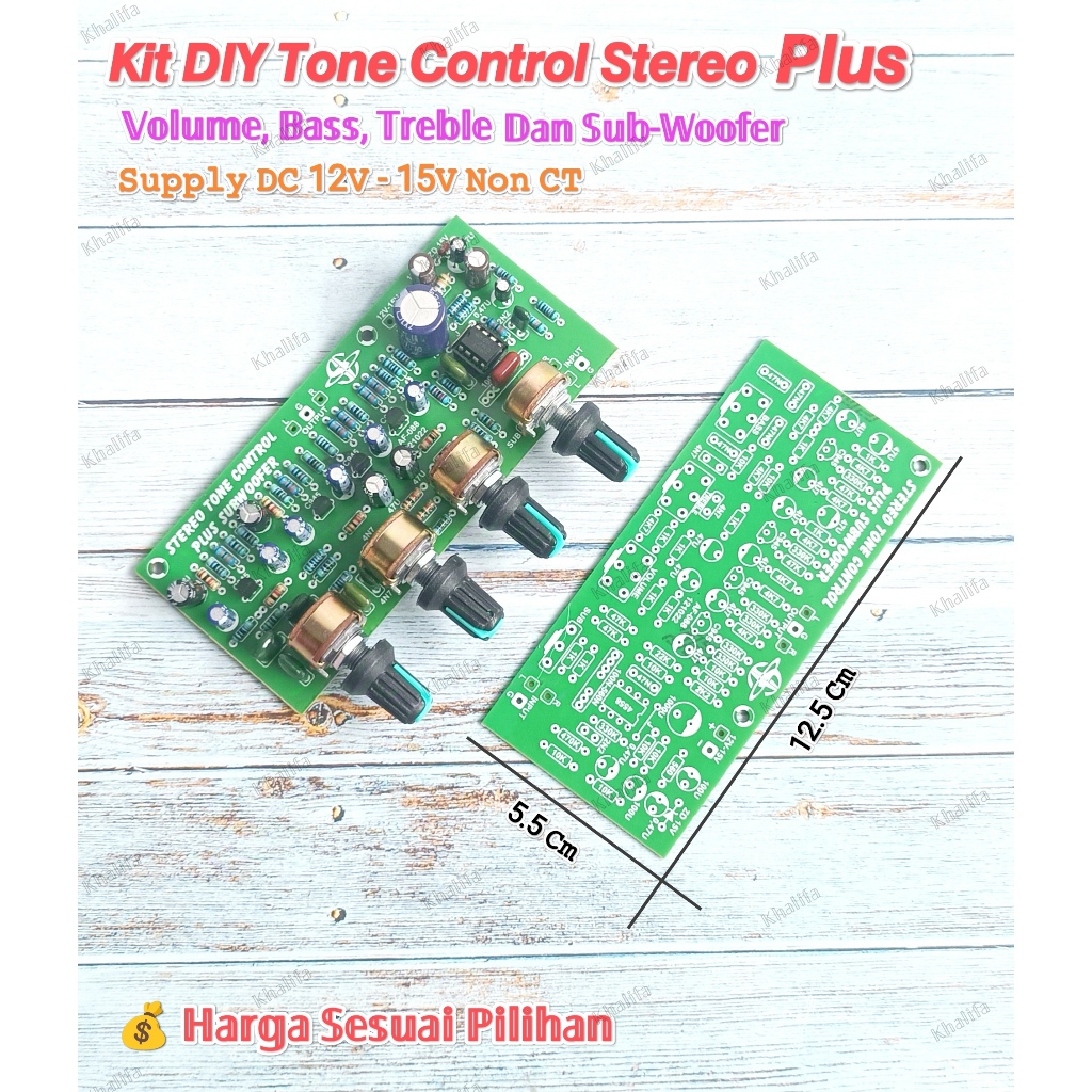 Jual Kit Modul Tone Control Stereo Plus Subwoofer DC 12V - 15V Non CT ...