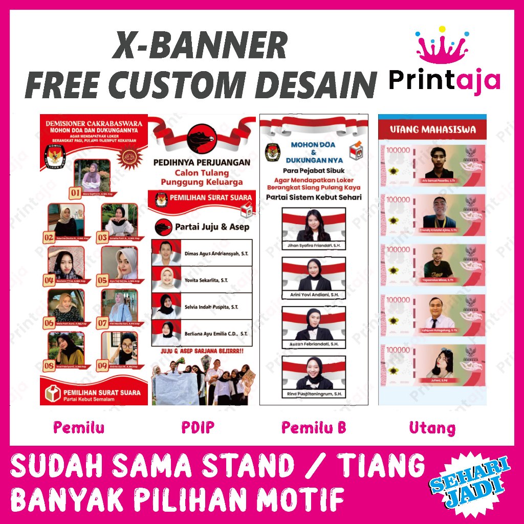 Jual (FREE DESAIN BEST SELLER) X BANNER + TIANG BANNER SIDANG ...