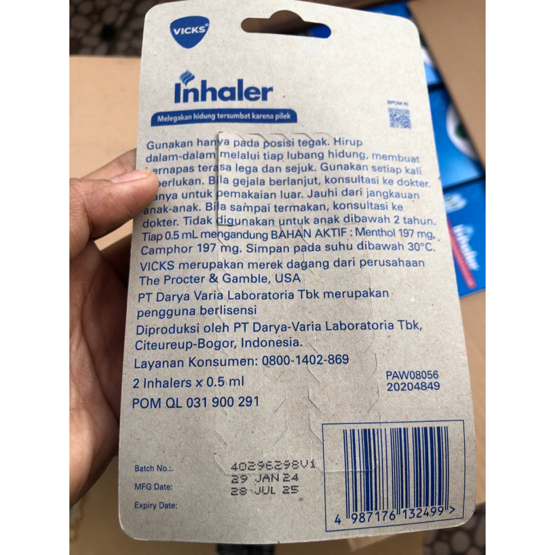 Jual Vicks Inhaler Hidung ( isi 2 pcs) | Shopee Indonesia