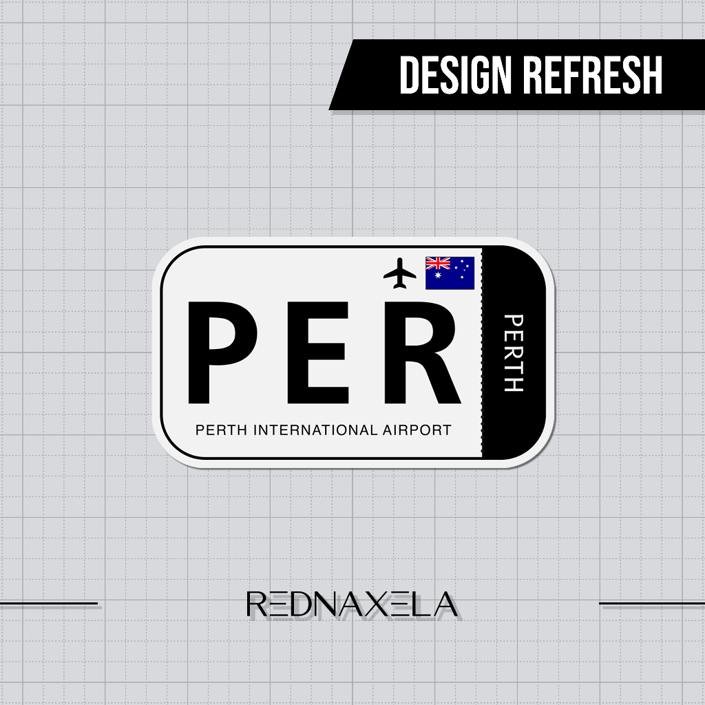Jual Stiker Vinyl Perth Intl Airport Code PER Sign Sticker | Shopee ...