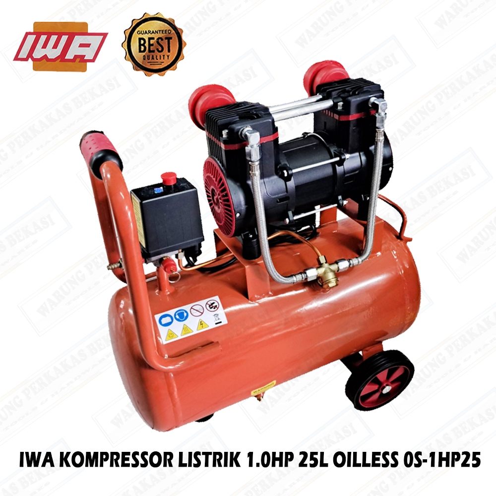 Jual Dual Input IWA Kompresor 1.0 HP 25L Mesin Kompressor Listrik 1HP ...