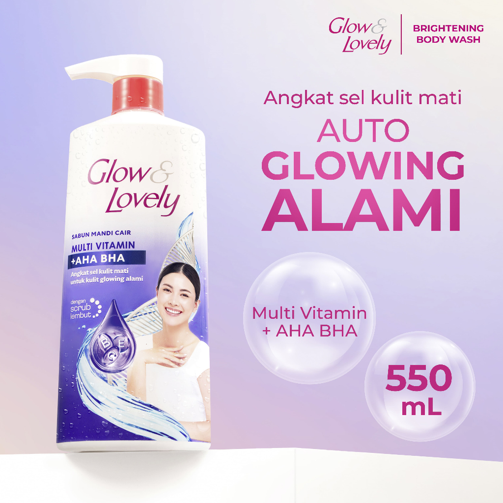 Jual Glow & Lovely Bodywash Multivitamin +AHA BHA Bottle 550ml | Shopee ...
