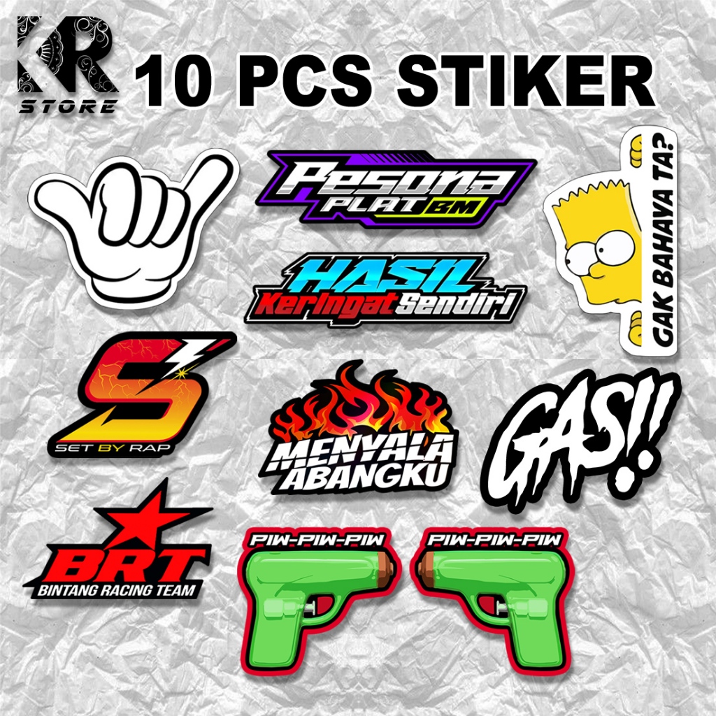 Jual Paket A Stiker 10 pcs | sticker racing label sticker motor ...