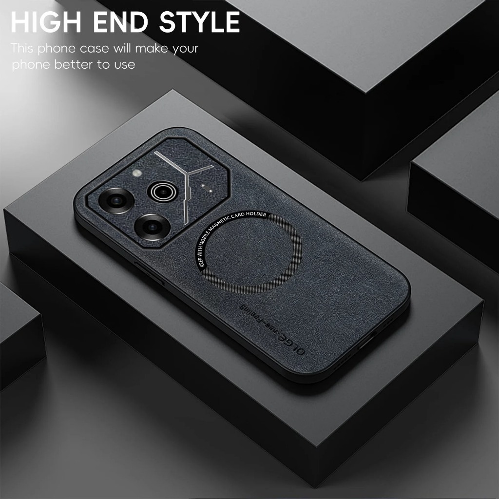 Jual Casing Tecno Pova 6 / Pova 6 Pro Leather Magnetic Support Magsafe ...
