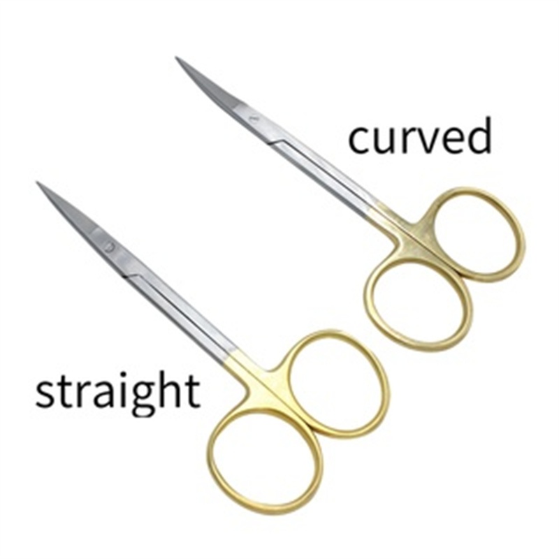 Jual gunting gigi/ Dental Surgical Scissors Straight/Curved Tip Gold ...