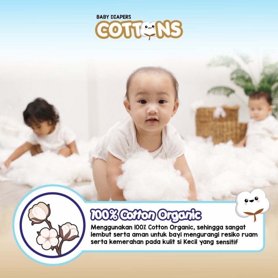 Jual Cottons Baby Perfect Dry NB48 Diapers Tape - Popok Bayi | Shopee ...