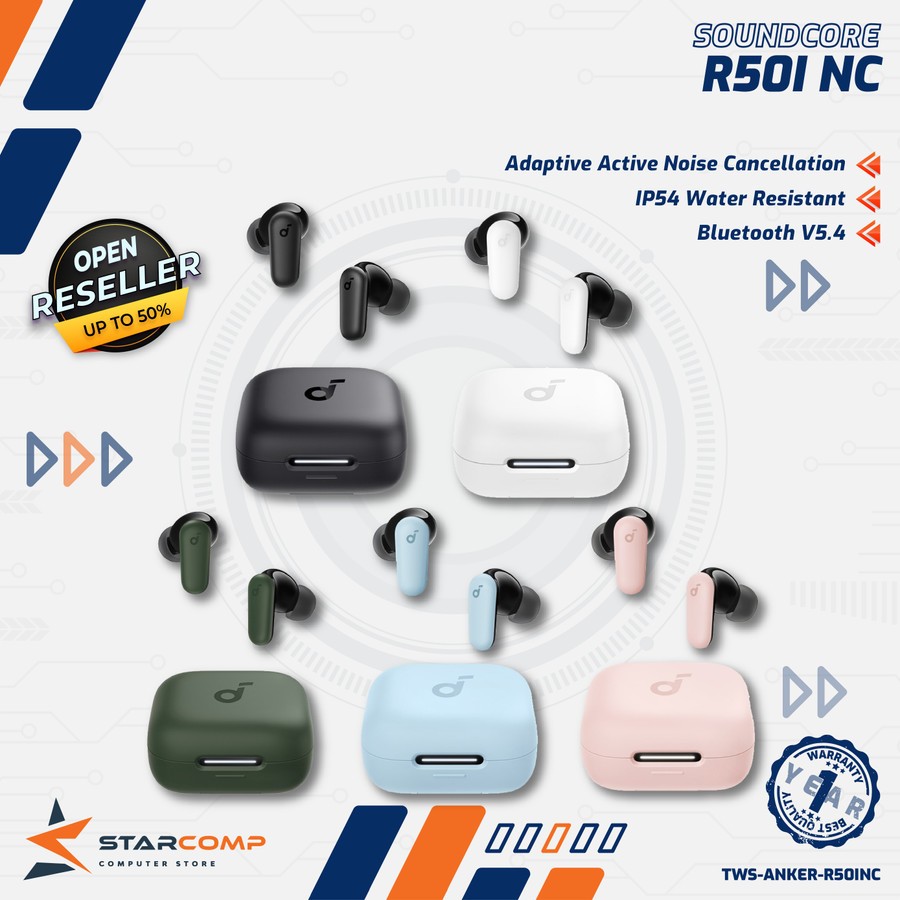 Jual Soundcore R50i NC TWS Bluetooth ANC Bluetooth V5.4 IP54 Water ...