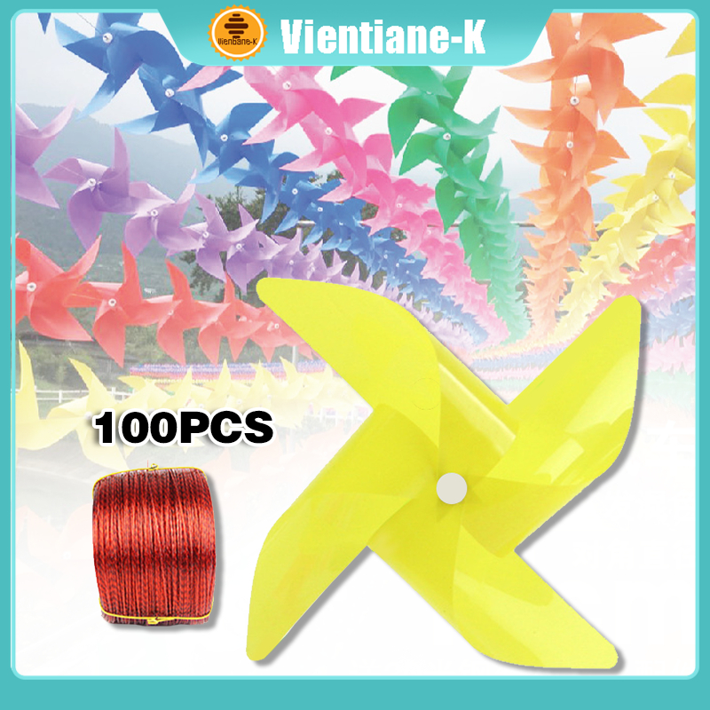 Jual 100Pcs Colorful Pinwheels PVC Windmill Toy Mainan Kincir Angin ...