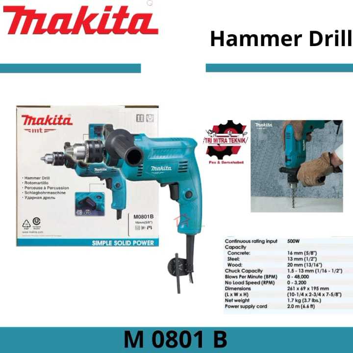 Jual Bor Makita M0801B Mesin Bor Beton Tangan 16MM M0801B Kayu