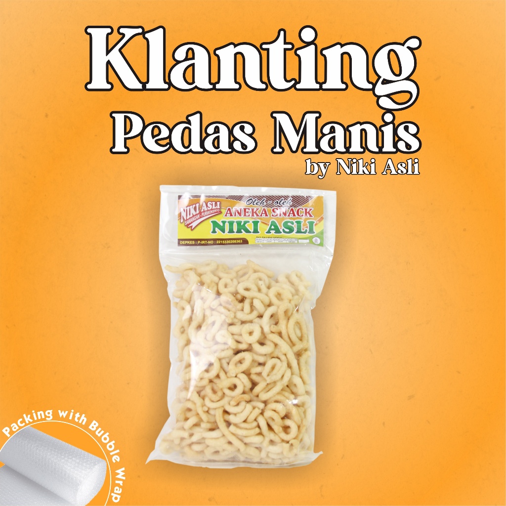Jual Snack Klanting Lanting Rasa Bawang / Polos NIKI ASLI asli Banyumas ...