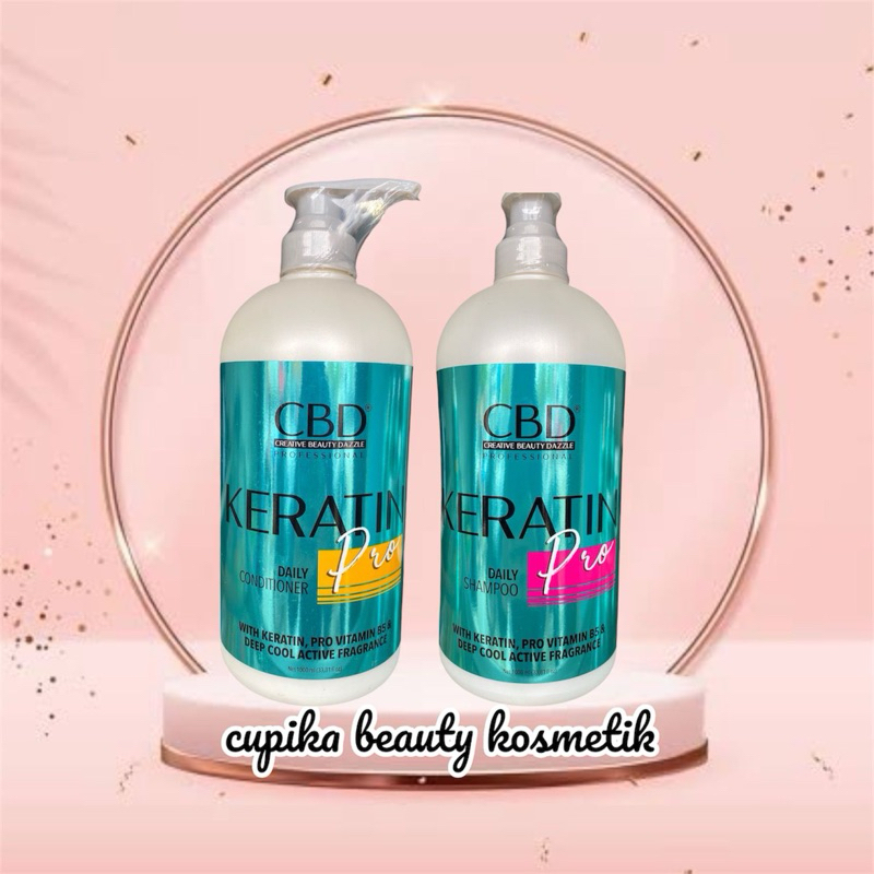 bk.pz} CBD keratin pro daily shampoo & conditioner 1000 ml - with keratin & deep cool active