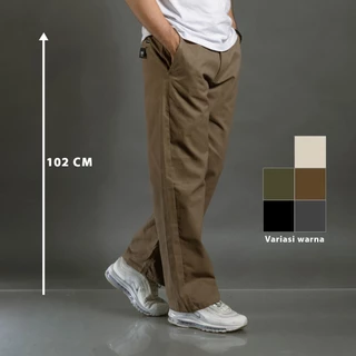 SQ SQUAD ID Celana Reguler Panjang Chinos Standar Straight Fit Panjang Pria Celana Chinos Cinos Panjang Loose Baggy Kombor Lebar Lurus