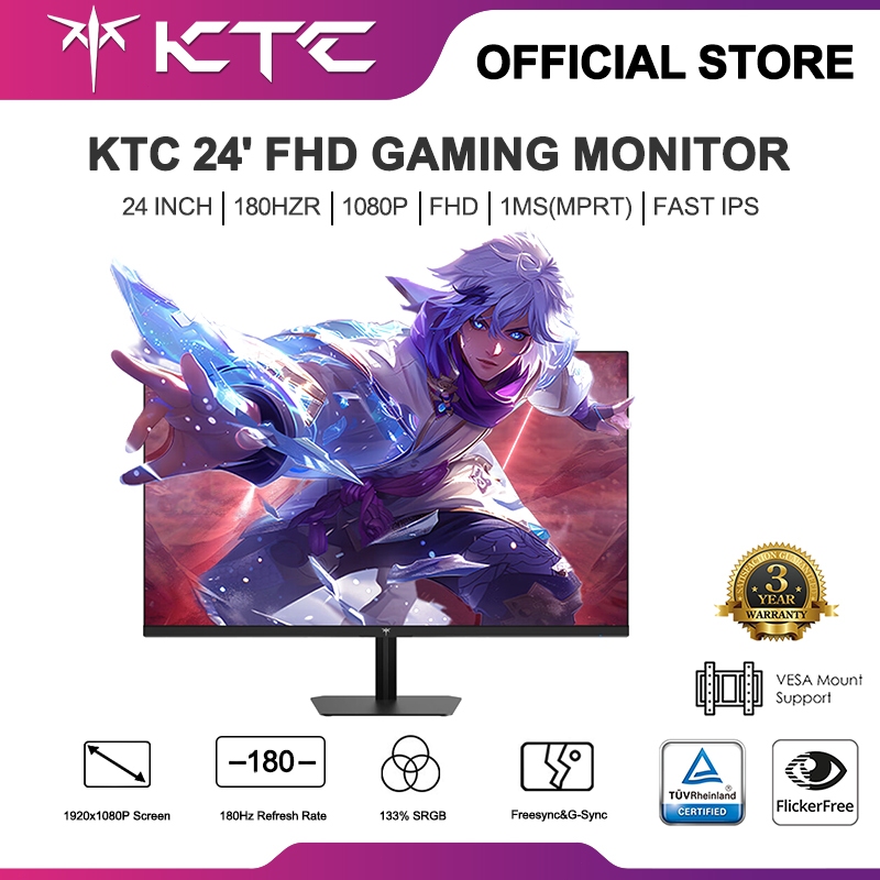 24年12月製】KTC モニター 24インチ2k185Hz/1ms H24T7 楽天市場