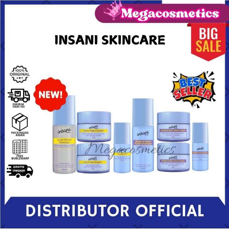 Jual INSANI SKINCARE PAKET BRIGHTENING & GLOW BERGARANSI ORIGINAL