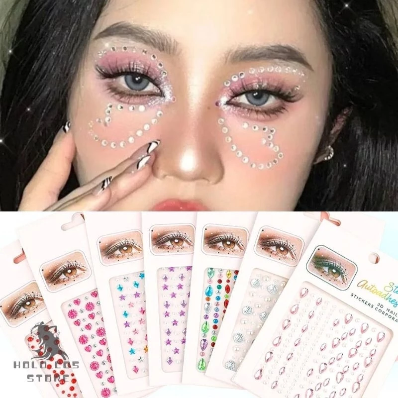 Holo_cos [ready cod] stiker riasan mata langsung tempel self adhesive, stiker berlian