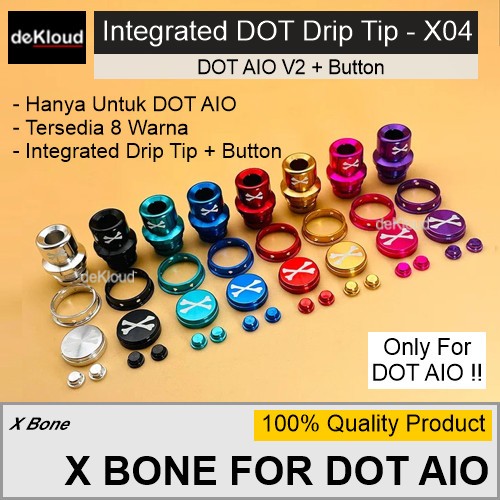 Jual X Bone Integrated Tip + Button Set For DotAio V2 | X04 | driptip ...