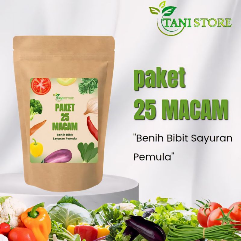 Paket Lengkap 25 Macam Benih Bibit Sayuran Rumahan Sayuran Daun dan Sayuran Buah_Paket Hemat
