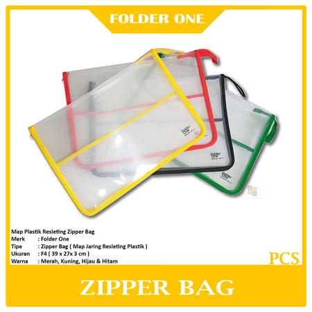 Jual FOLDER ONE - Zipper Bag Map Plastic Ukuran Folio - 1 Pcs | Shopee ...