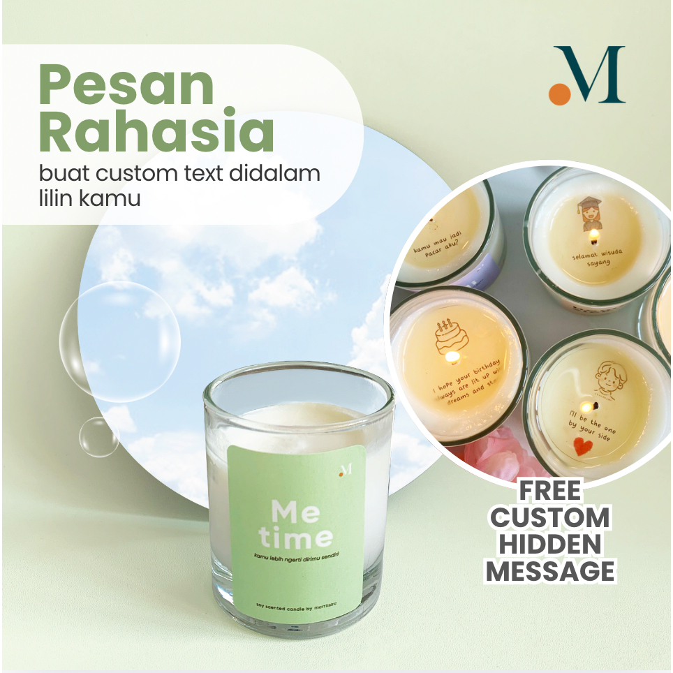 Jual ME TIME - Custom Hidden Secret Message Soy Scented Candle Kado ...