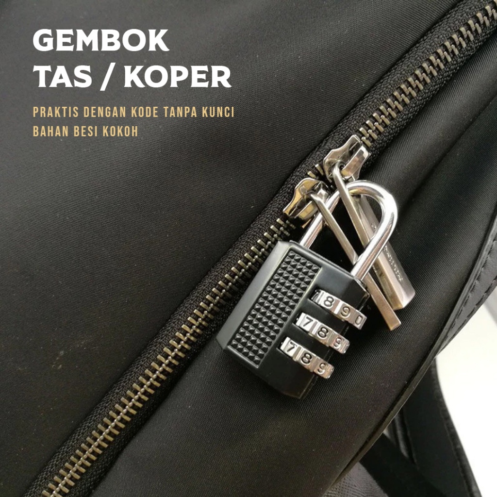 Jual Gembok Kode Tas Koper Travel Haji Umroh - Traveling Padlock Angka ...
