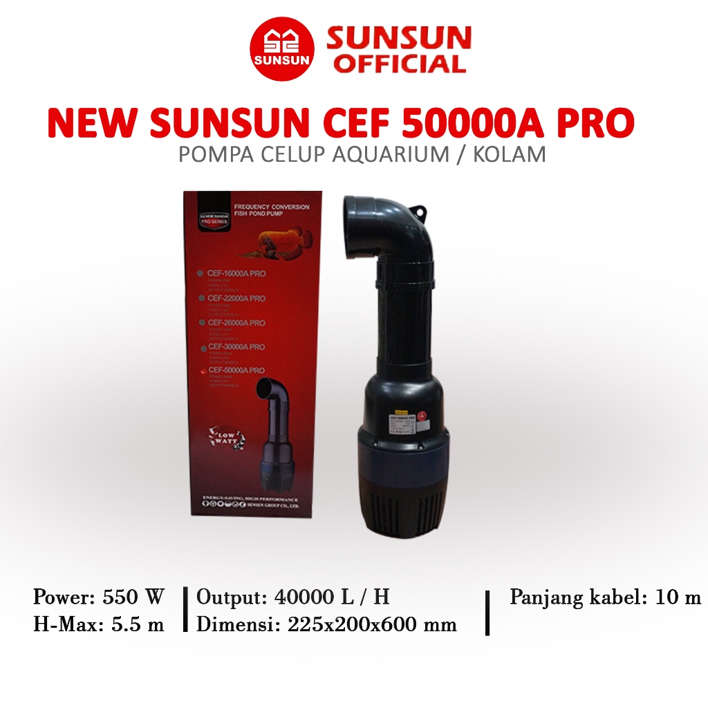 Jual NEW SUNSUN CEF 50000 A PRO Water Pump Kolam Aquarium | Shopee ...