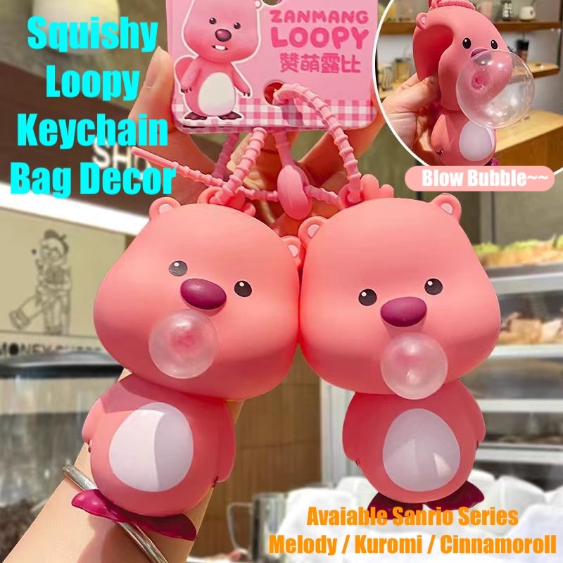 Jual Loopy Blow Bubbles Squishy Gantungan Kunci Tas Sanrio Fidget Toys ...