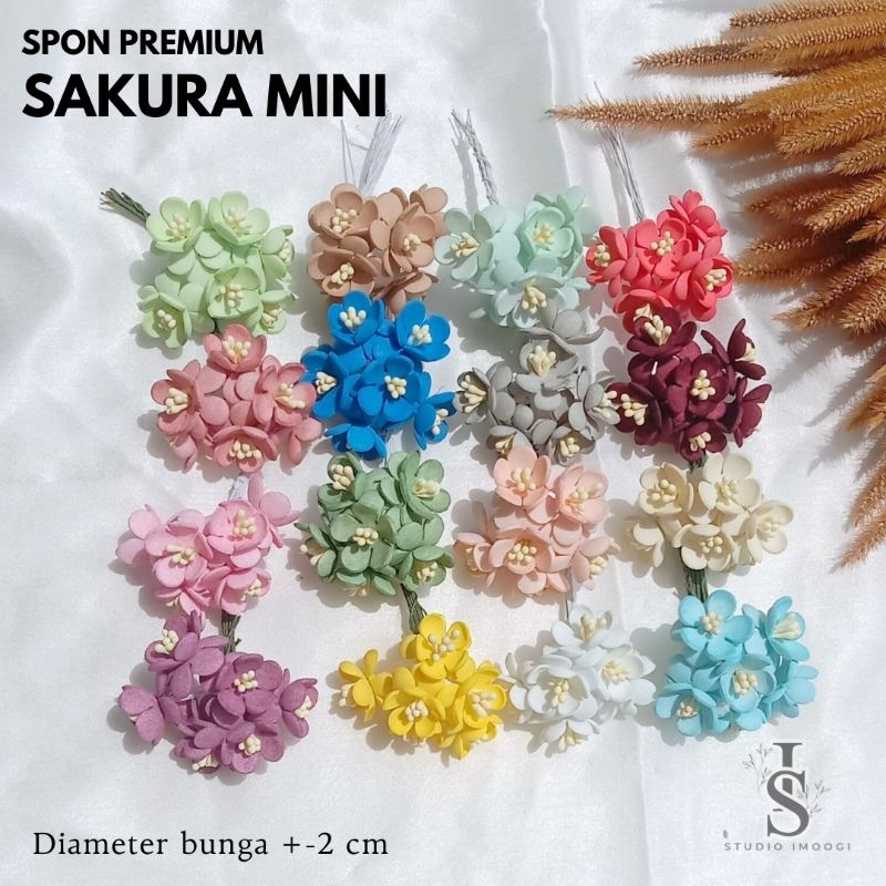 Jual BUNGA SPONS SAKURA MINI / BUNGA SAKURA / SAKURA MINI / BAHAN MAHAR ...