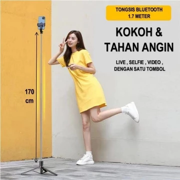 Z3 MEREK K9 LED Tongsis Tripod Bluetooth 1.7m Tripod Tongsis Untuk Live Tripod Hp Android