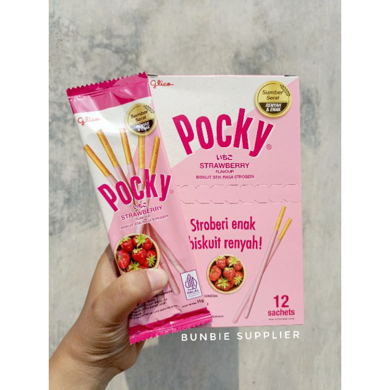 Jual Pocky Stick Strawberry / Cokelat Isi 12 pcs (BOX) / Biskuit Pocky ...