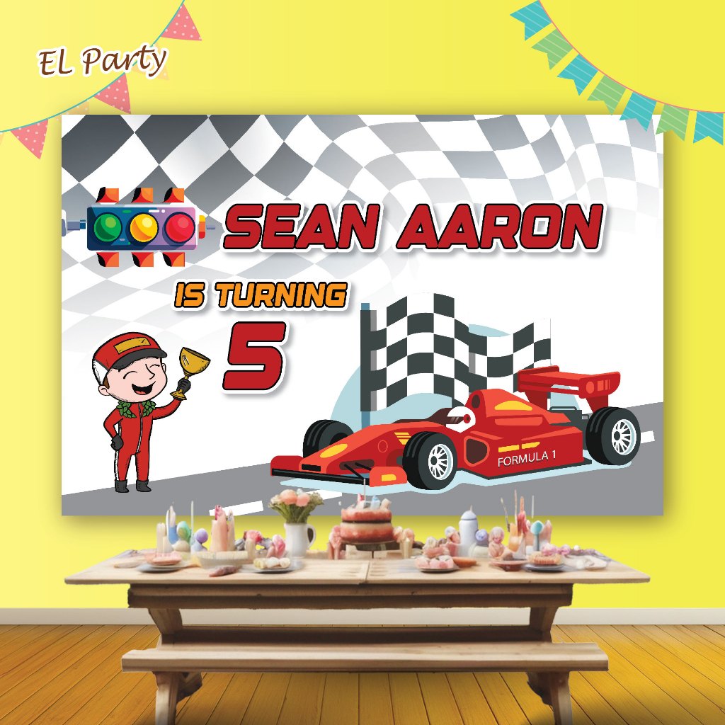 Jual Banner Ulang Tahun F1 RACING Spanduk Ultah Kostum Karakter ...
