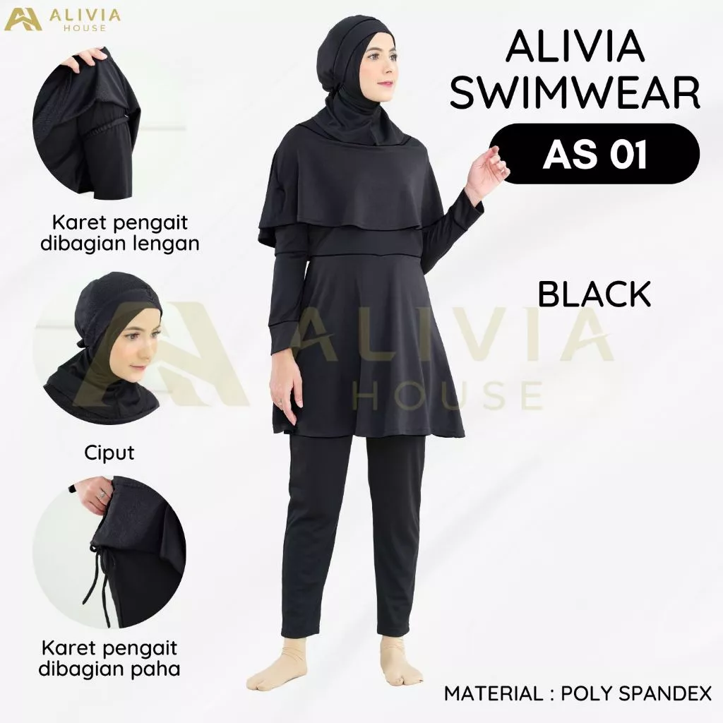 Baju Renang Muslimah Dewasa dan Remaja Alivia Swimwear AS01 - Fashion Marina